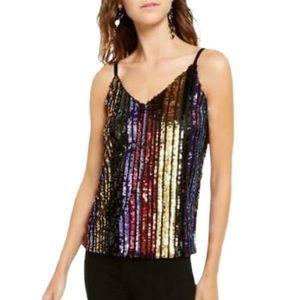 INC Rainbow Sequin Cami Top